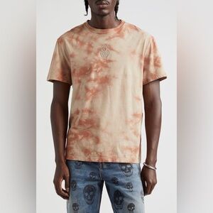 Alexander McQueen skull patch Tie-Dye T-shirt beige size large brand new
